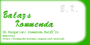 balazs kommenda business card